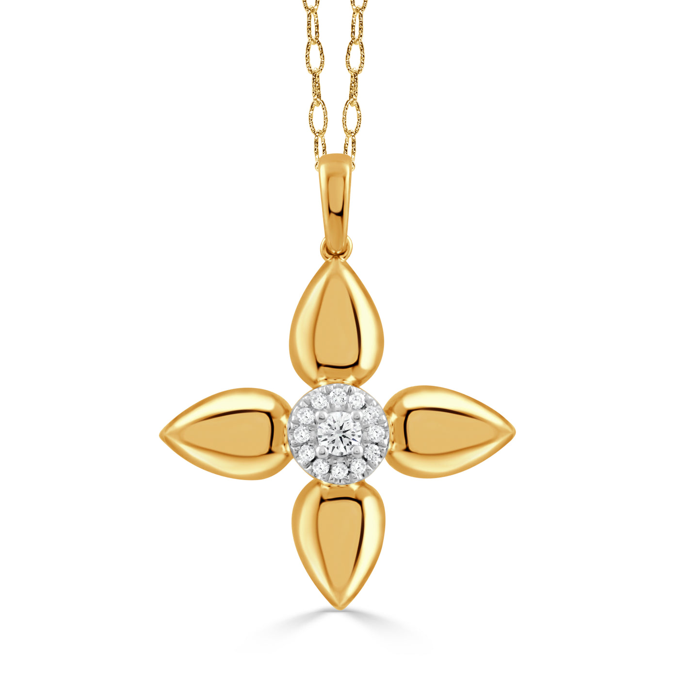 P11940TT-18K WHITE AND YELLOW GOLD DIAMOND PENDANT