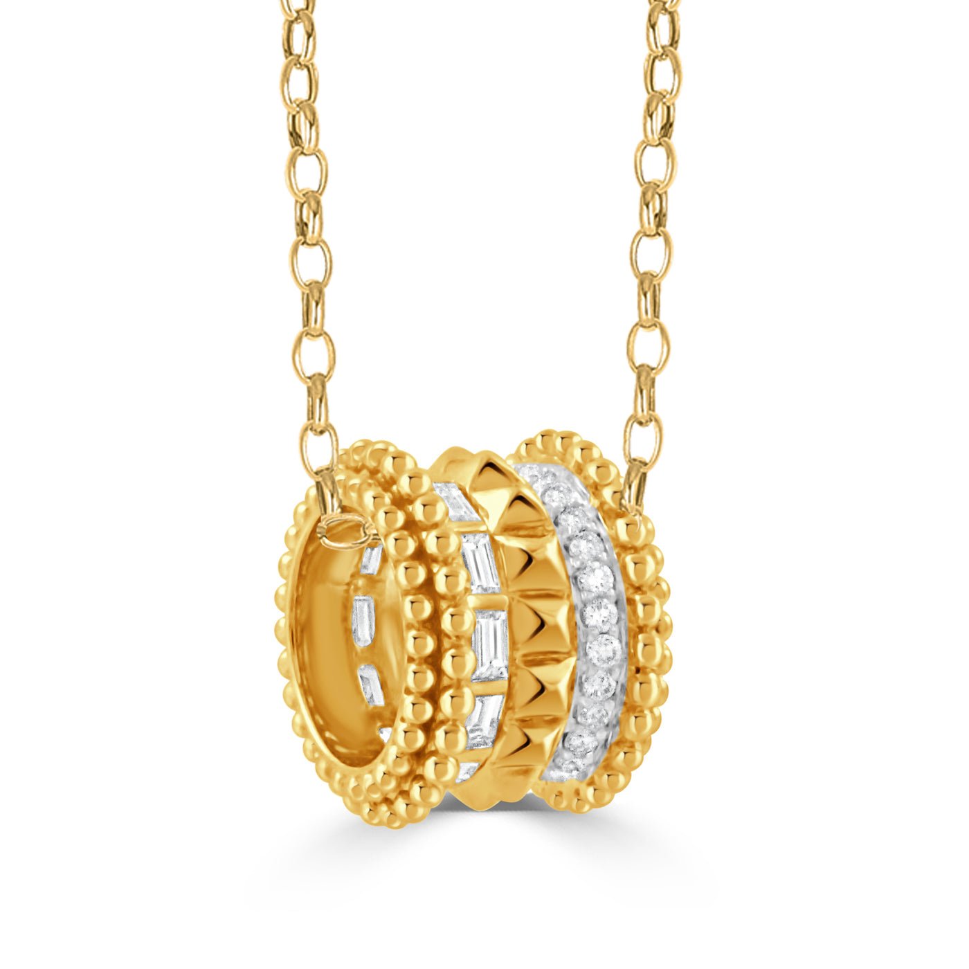 P12231TT-18K YELLOW GOLD DIAMOND PENDANT