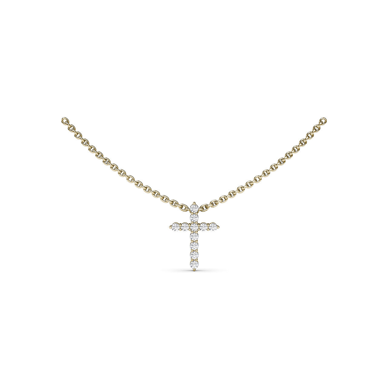 Diamond Prong Cross Necklace