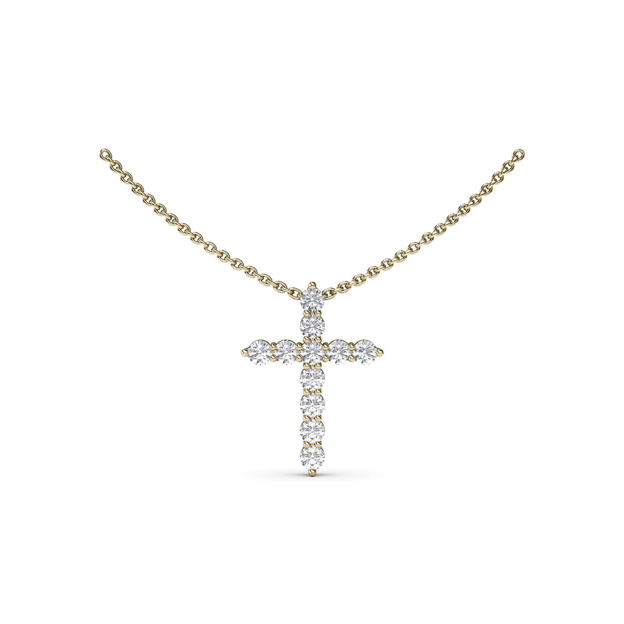 Diamond Prong Cross Necklace