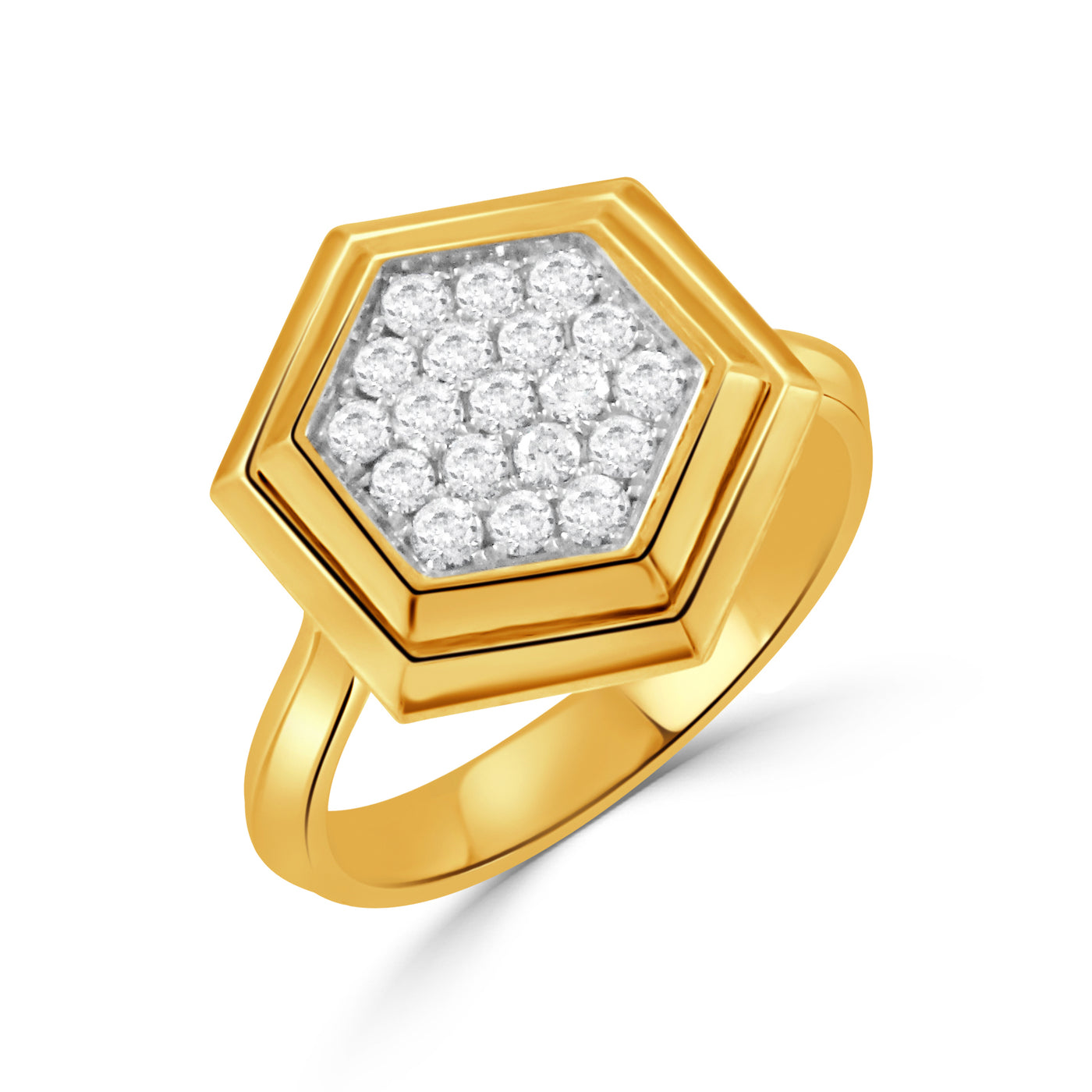 R12145TT-18K WHITE AND YELLOW GOLD DIAMOND RING