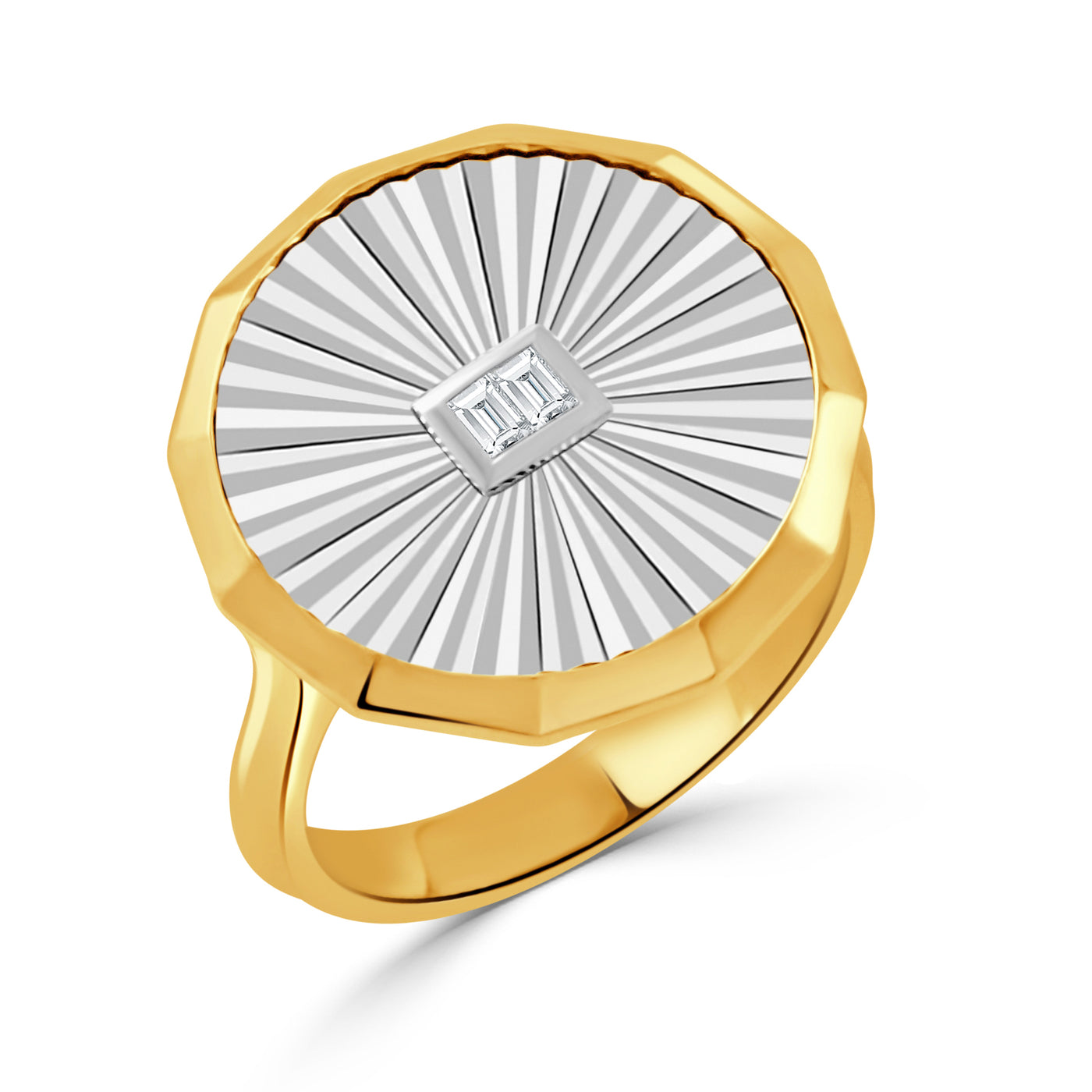 R12154TT-18K WHITE AND YELLOW GOLD DIAMOND RING