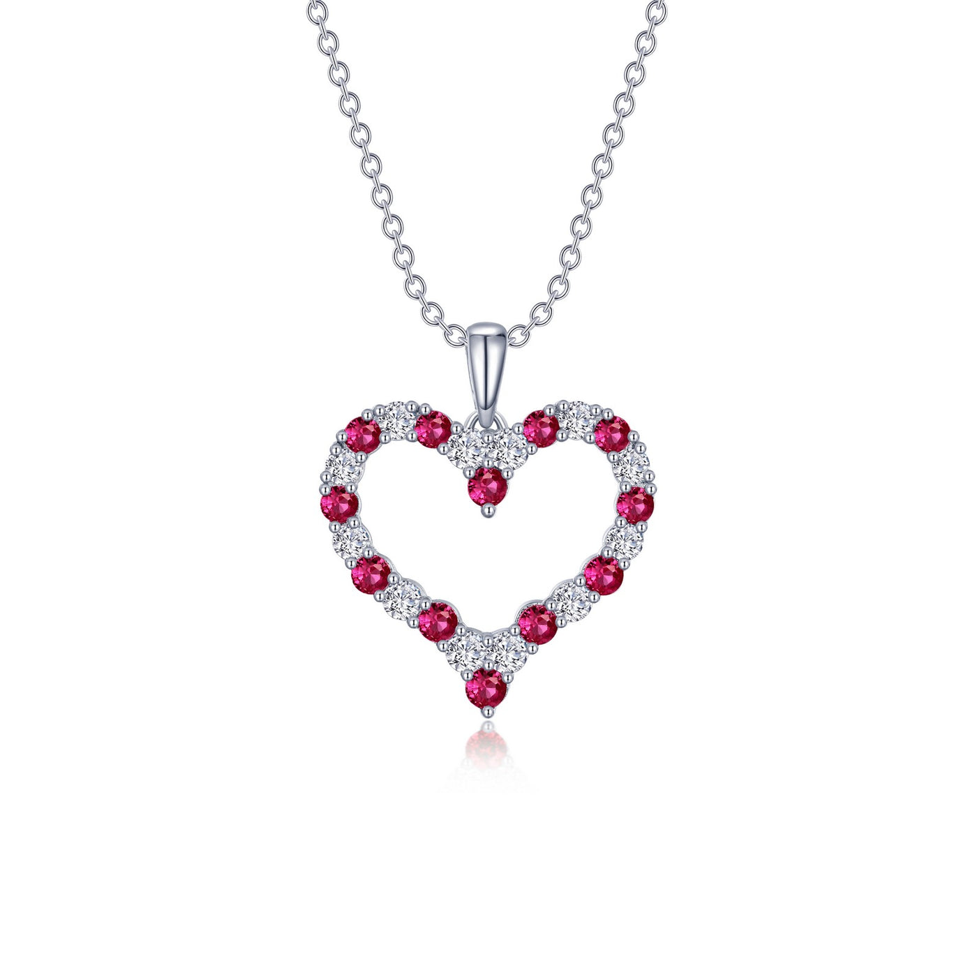 Fancy Lab-Grown Ruby Heart Pendant Necklace