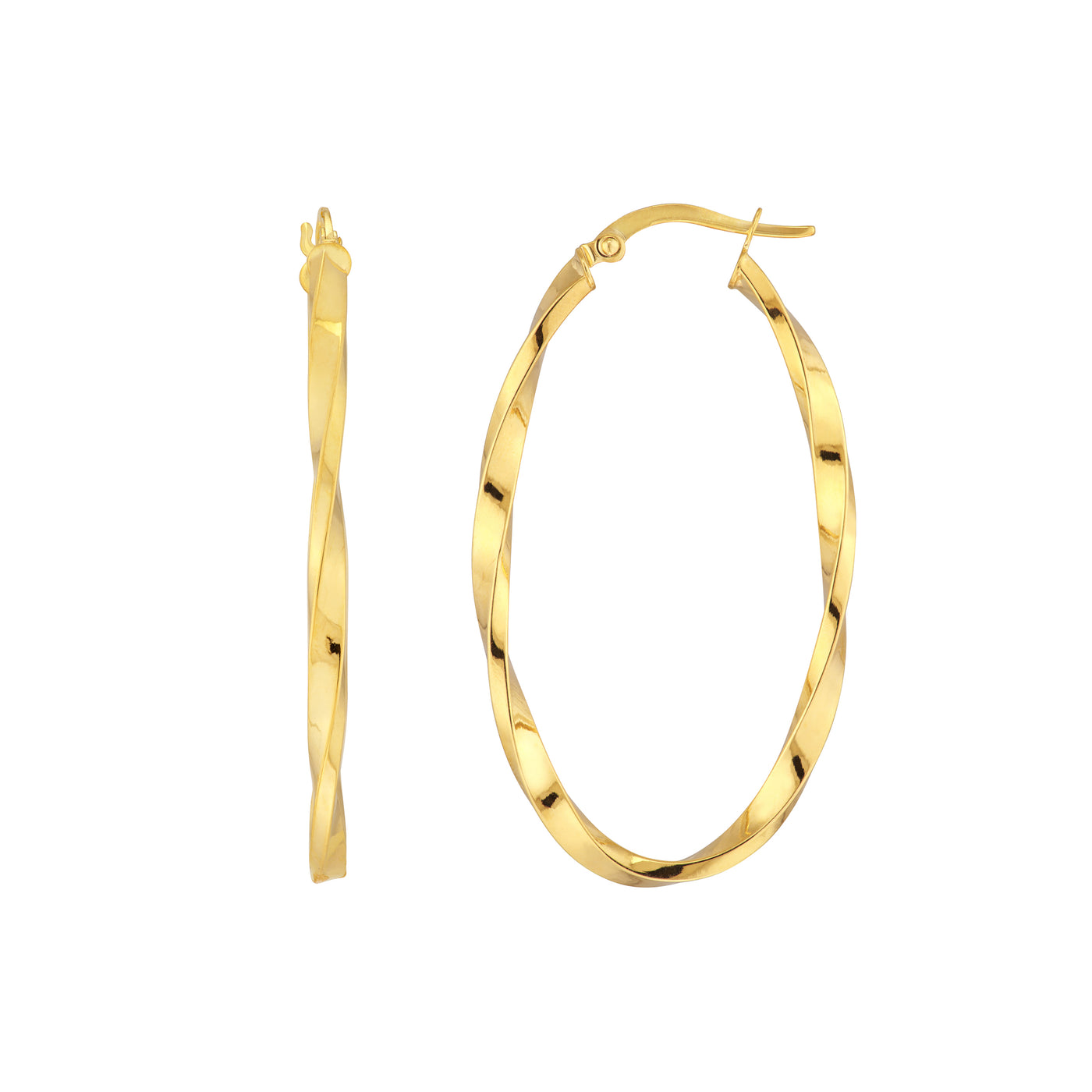 Large Oval Twisted Hoop Earrings