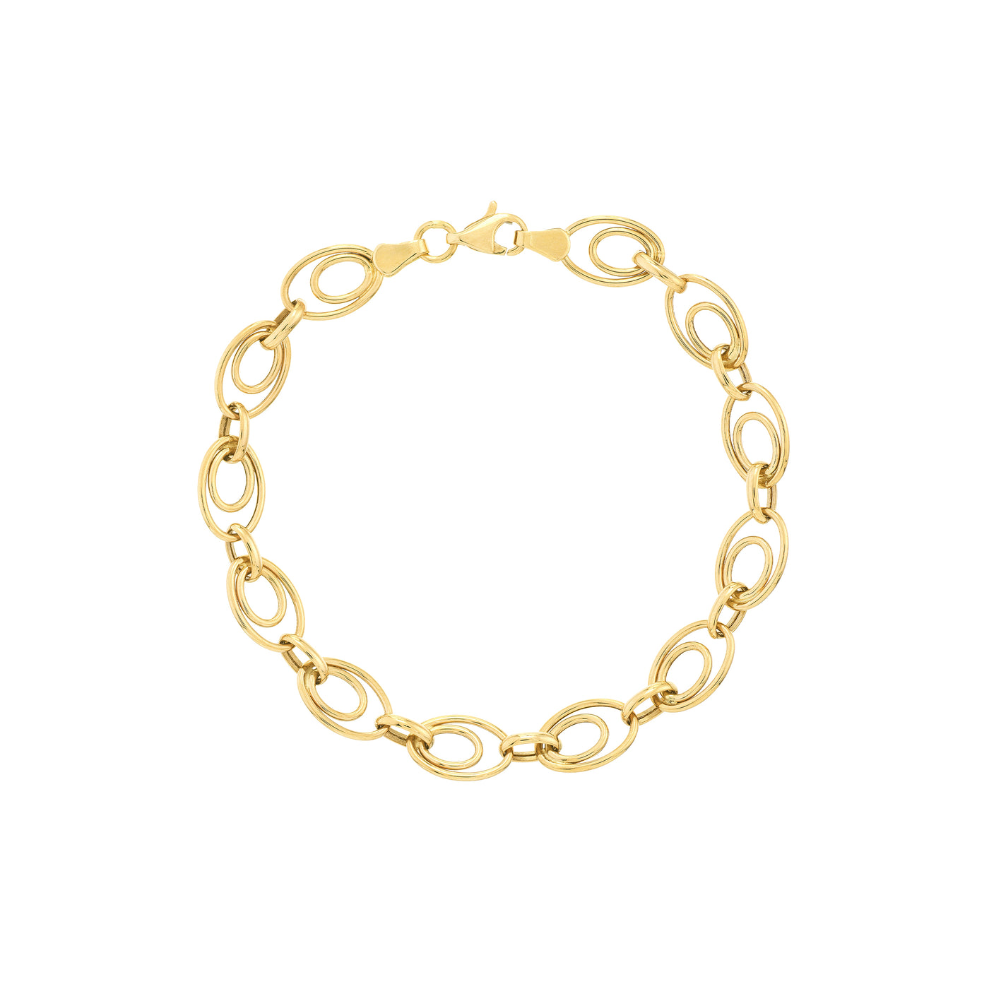 Graduated Double Oval Link Bracelet