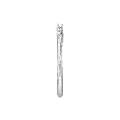 2mm x 25mm Diamond-Cut Hoop Earrings