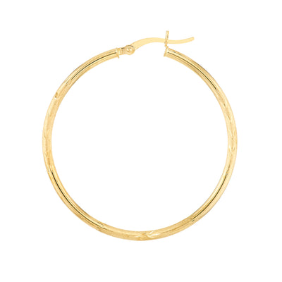 2 X 40mm DC Florentine Hoop Earrings