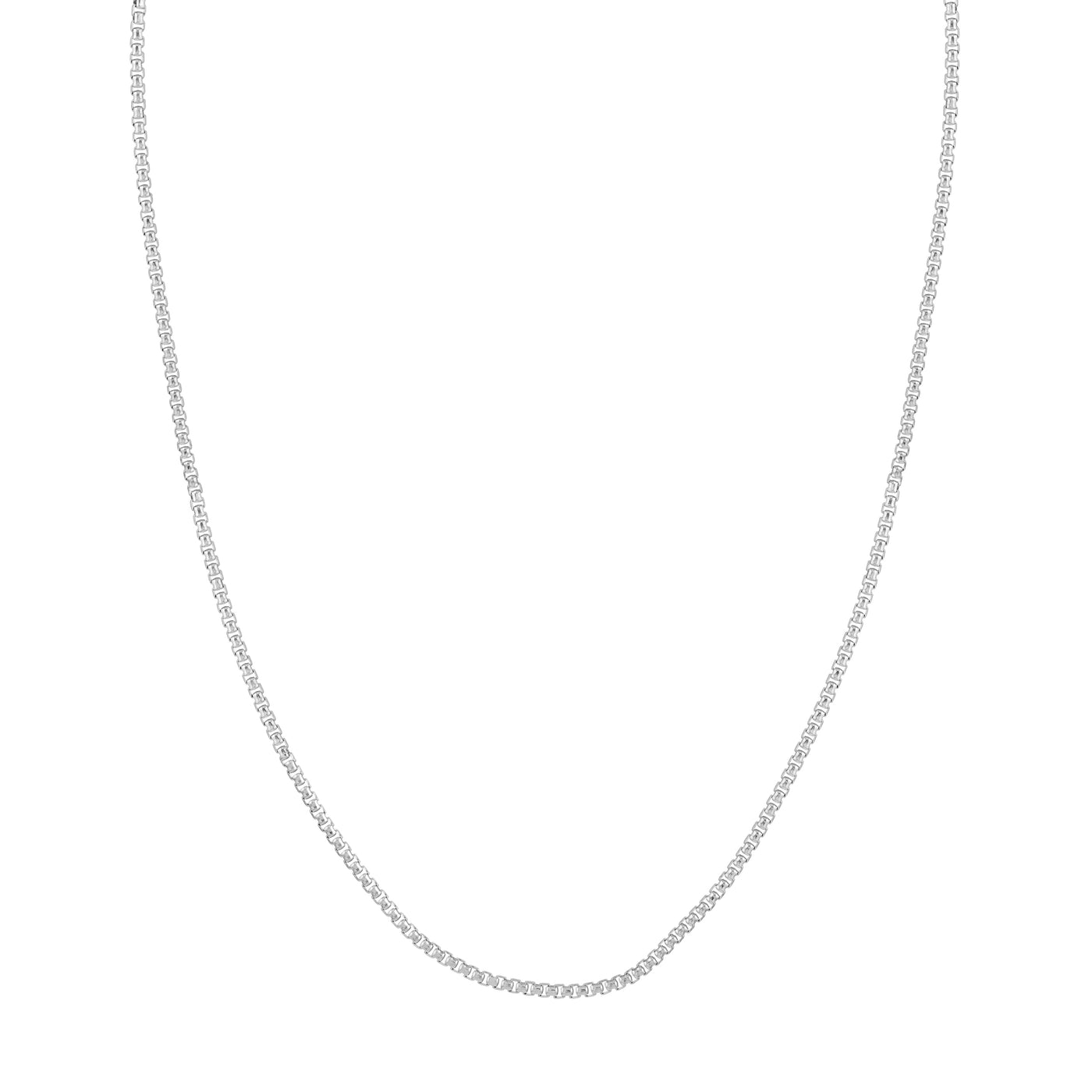 Sterling Silver 2.1mm Round Box Chain with Pear Lobster Lock