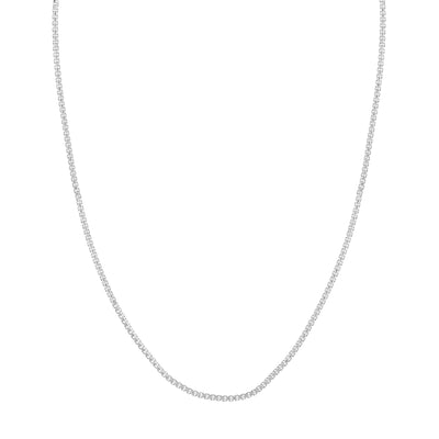Sterling Silver 2.1mm Round Box Chain with Pear Lobster Lock