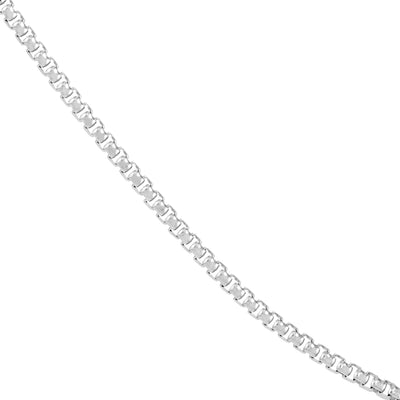 Sterling Silver 2.1mm Round Box Chain with Pear Lobster Lock