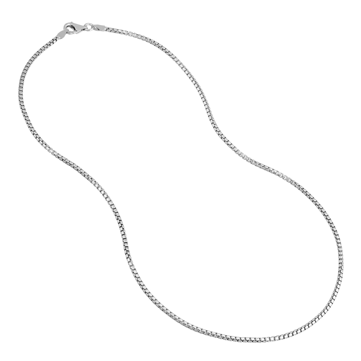 Sterling Silver 2.1mm Round Box Chain with Pear Lobster Lock