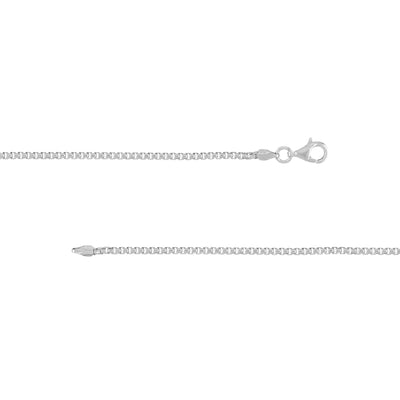 Sterling Silver 2.1mm Round Box Chain with Pear Lobster Lock