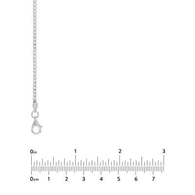 Sterling Silver 2.1mm Round Box Chain with Pear Lobster Lock