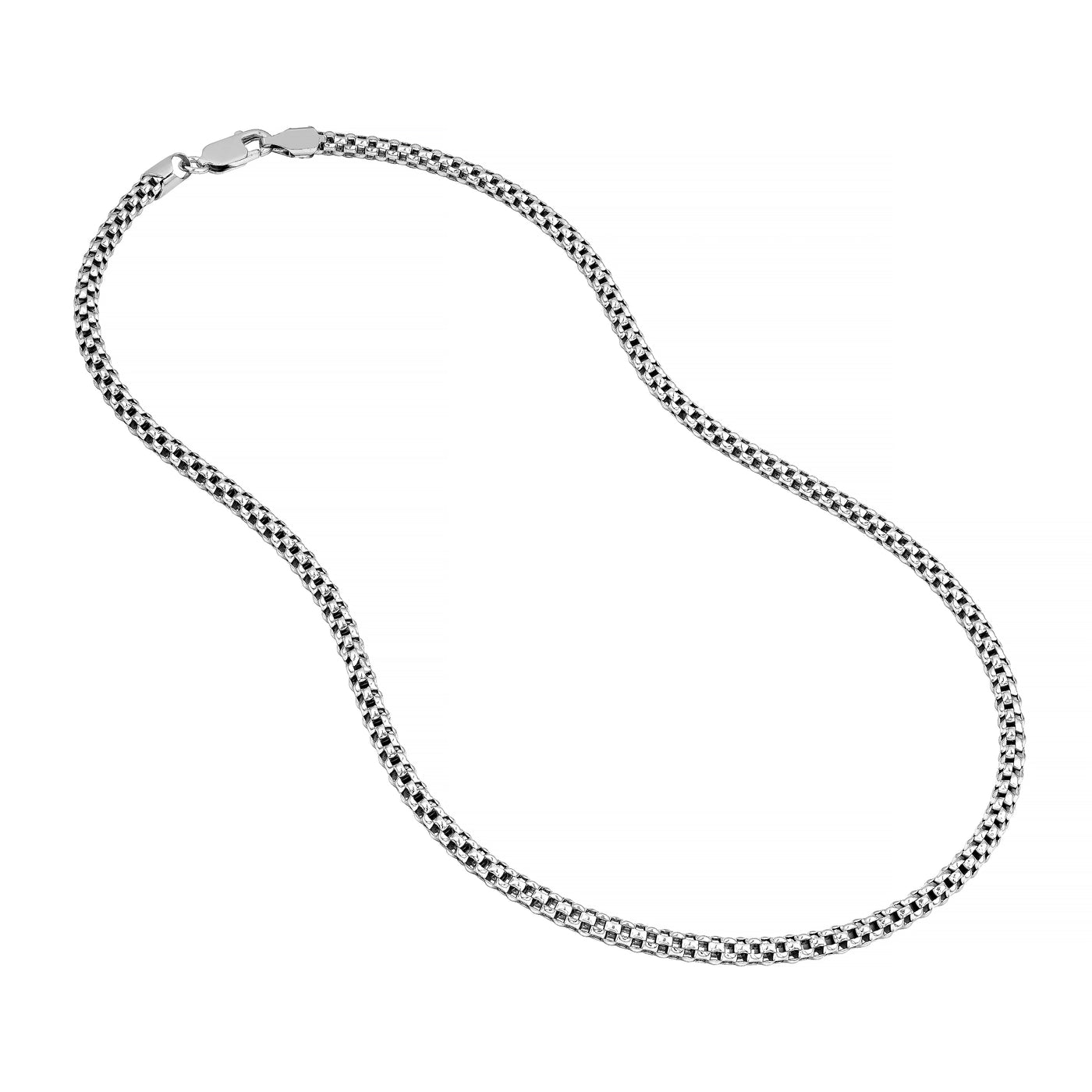 Sterling Silver 4mm Popcorn Chain with Lobster Lock