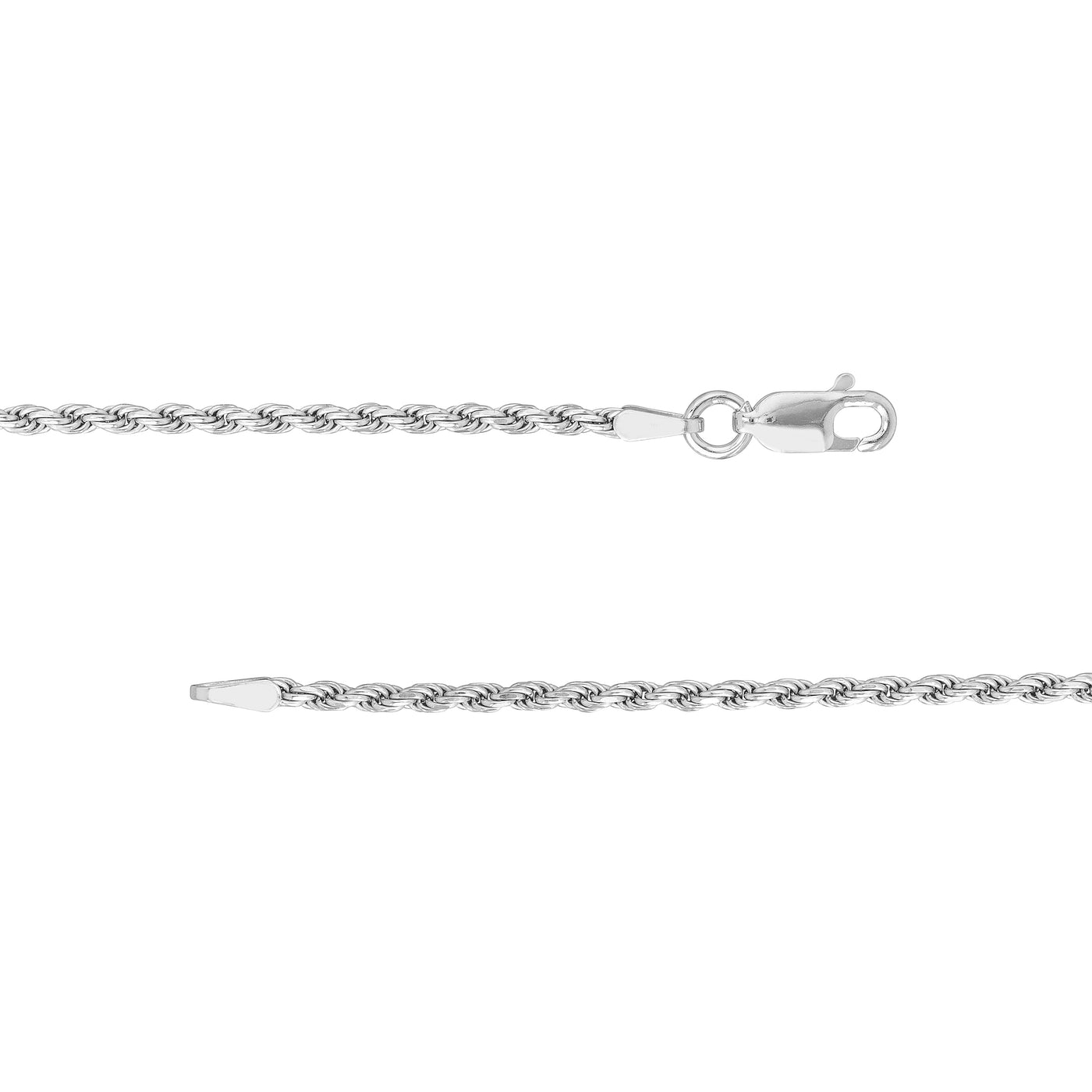 Sterling Silver 2mm D/C Rope Chain