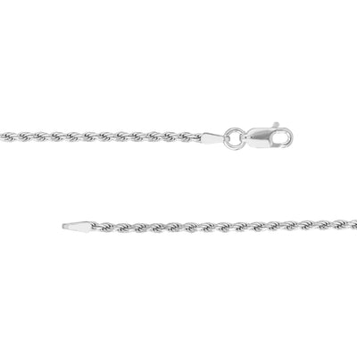 Sterling Silver 2mm D/C Rope Chain