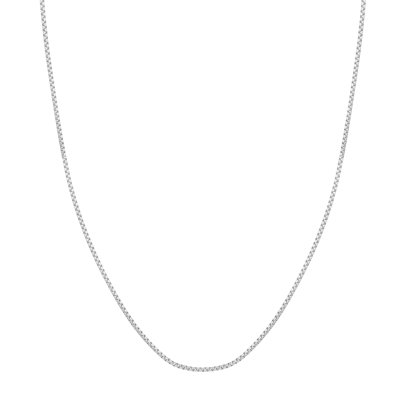 Sterling Silver 1.7mm Round Box Chain with Pear Lobster Lock