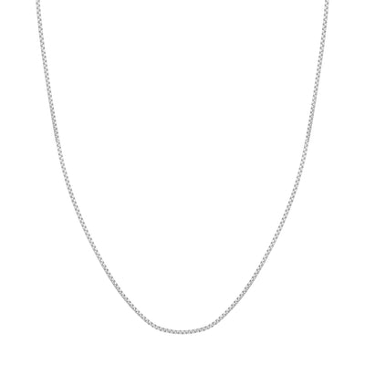 Sterling Silver 1.7mm Round Box Chain with Pear Lobster Lock