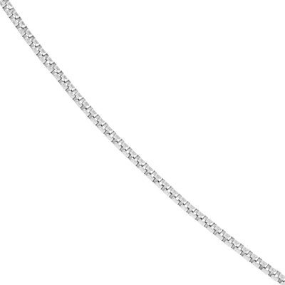 Sterling Silver 1.7mm Round Box Chain with Pear Lobster Lock