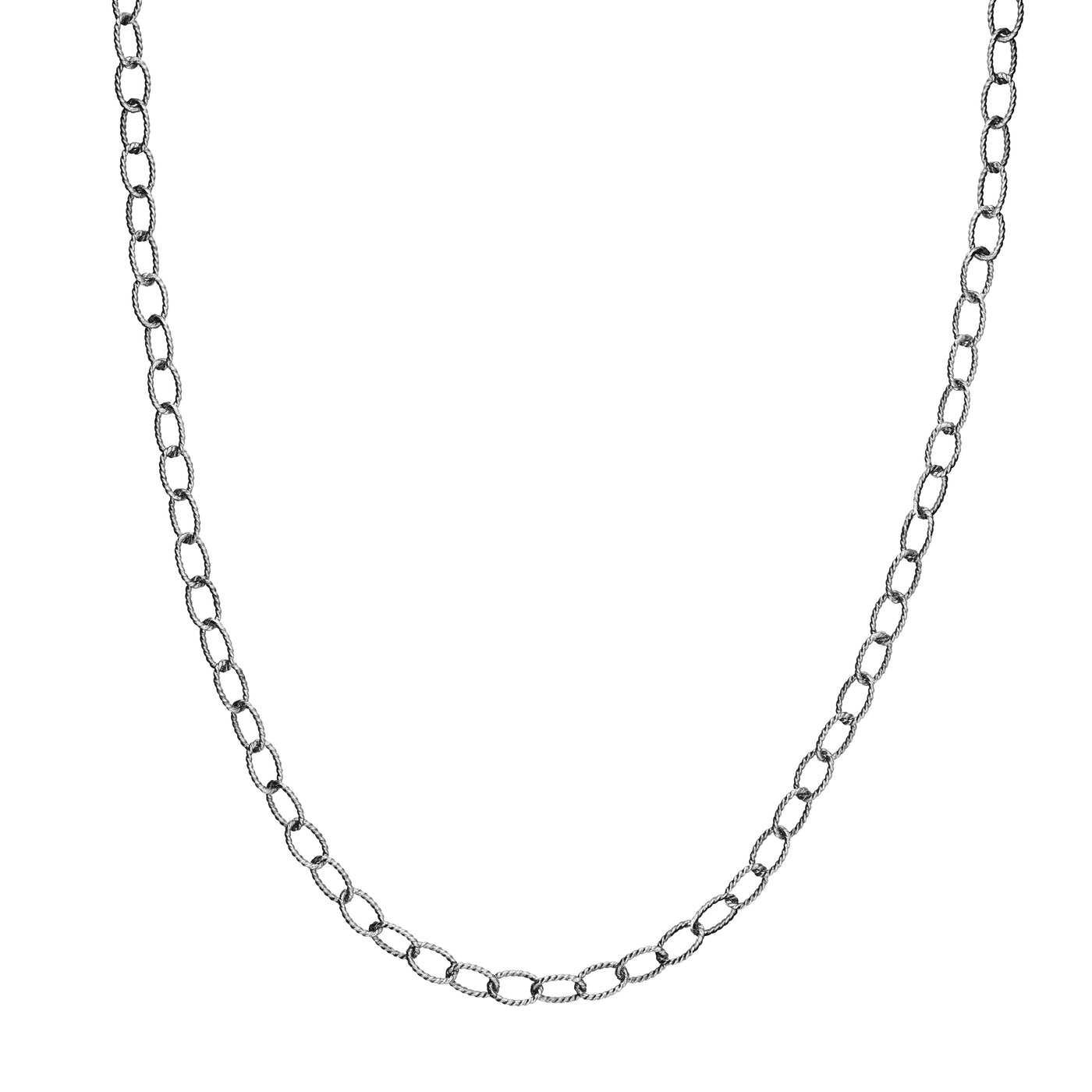 Sterling Silver Oxidized Twisted Cable Chain