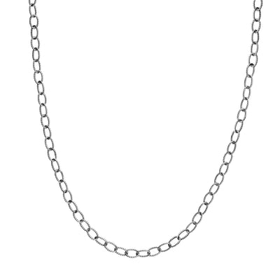Sterling Silver Oxidized Twisted Cable Chain