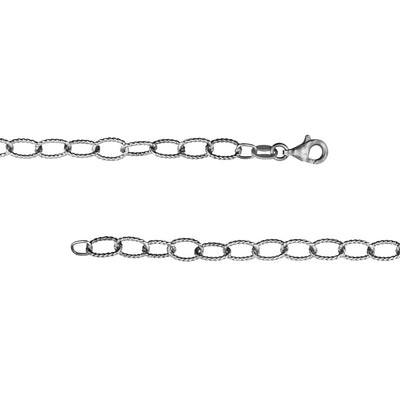Sterling Silver Oxidized Twisted Cable Chain