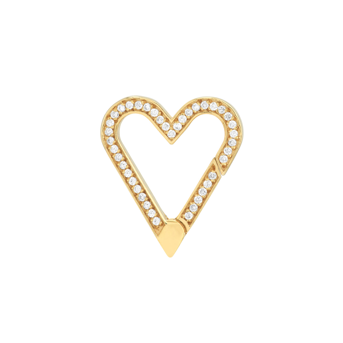 Diamond Open Heart Push Lock