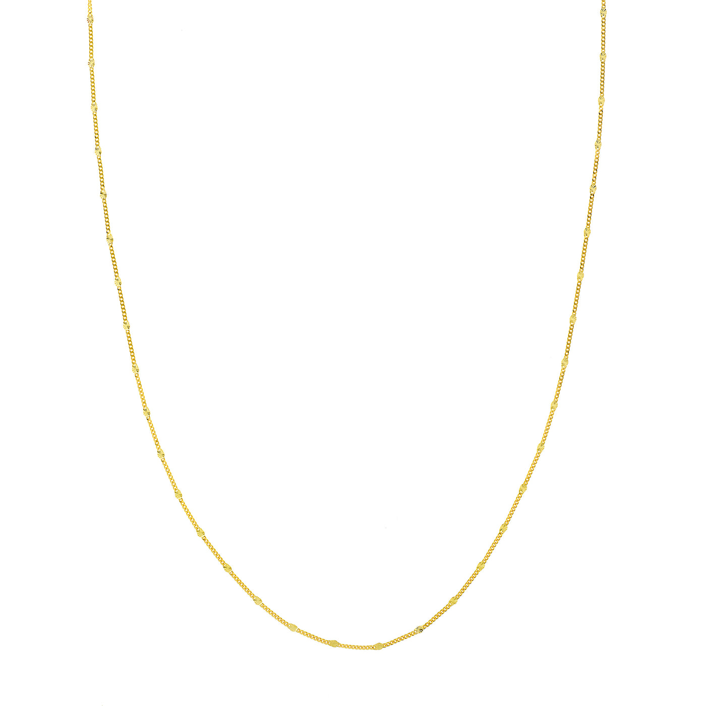 Curb Saturn Chain with Diamond-Cut Stations