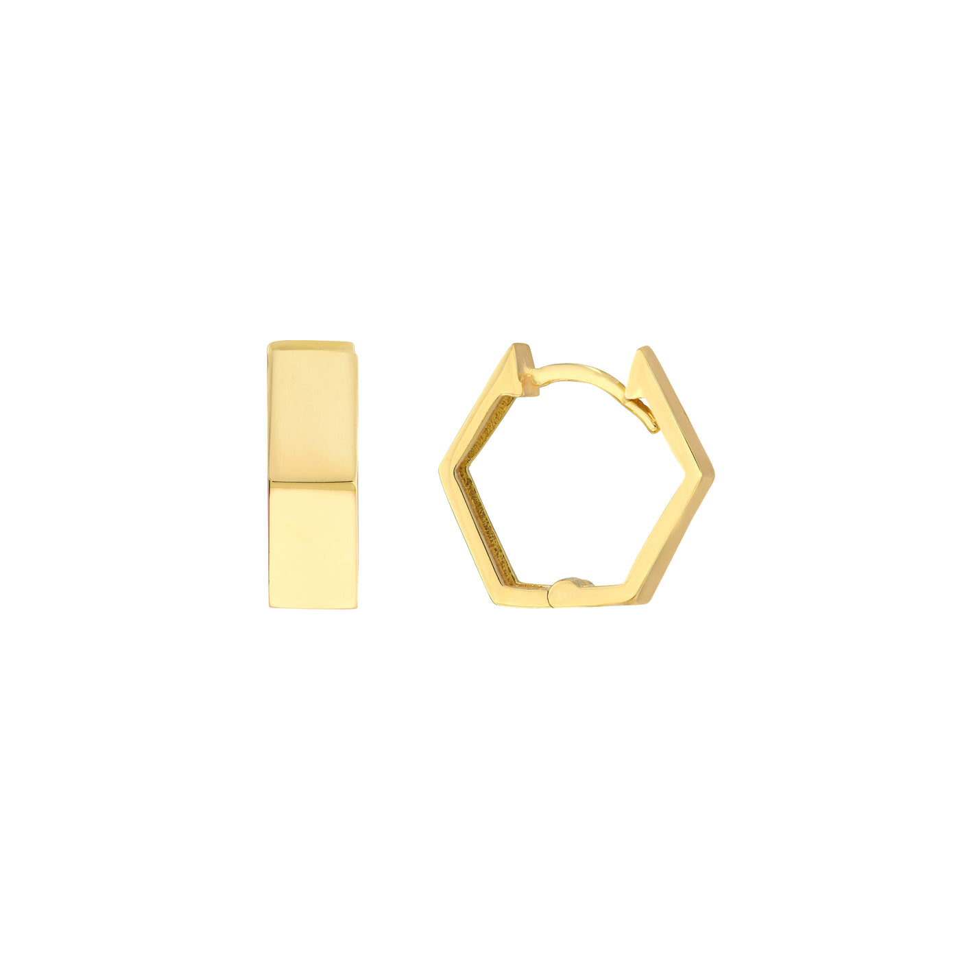 Pentagon Shaped Hoop Earrings