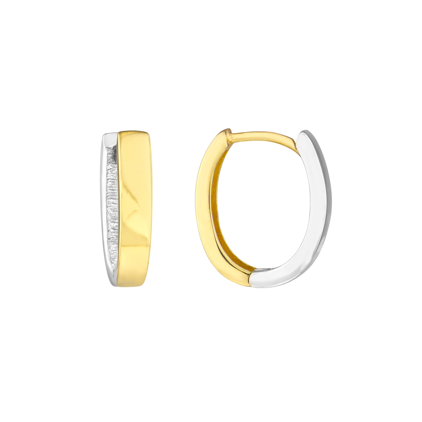 Two-Tone High Polished Oval Hoop