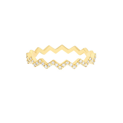 Diamond Polished Zig Zag Ring