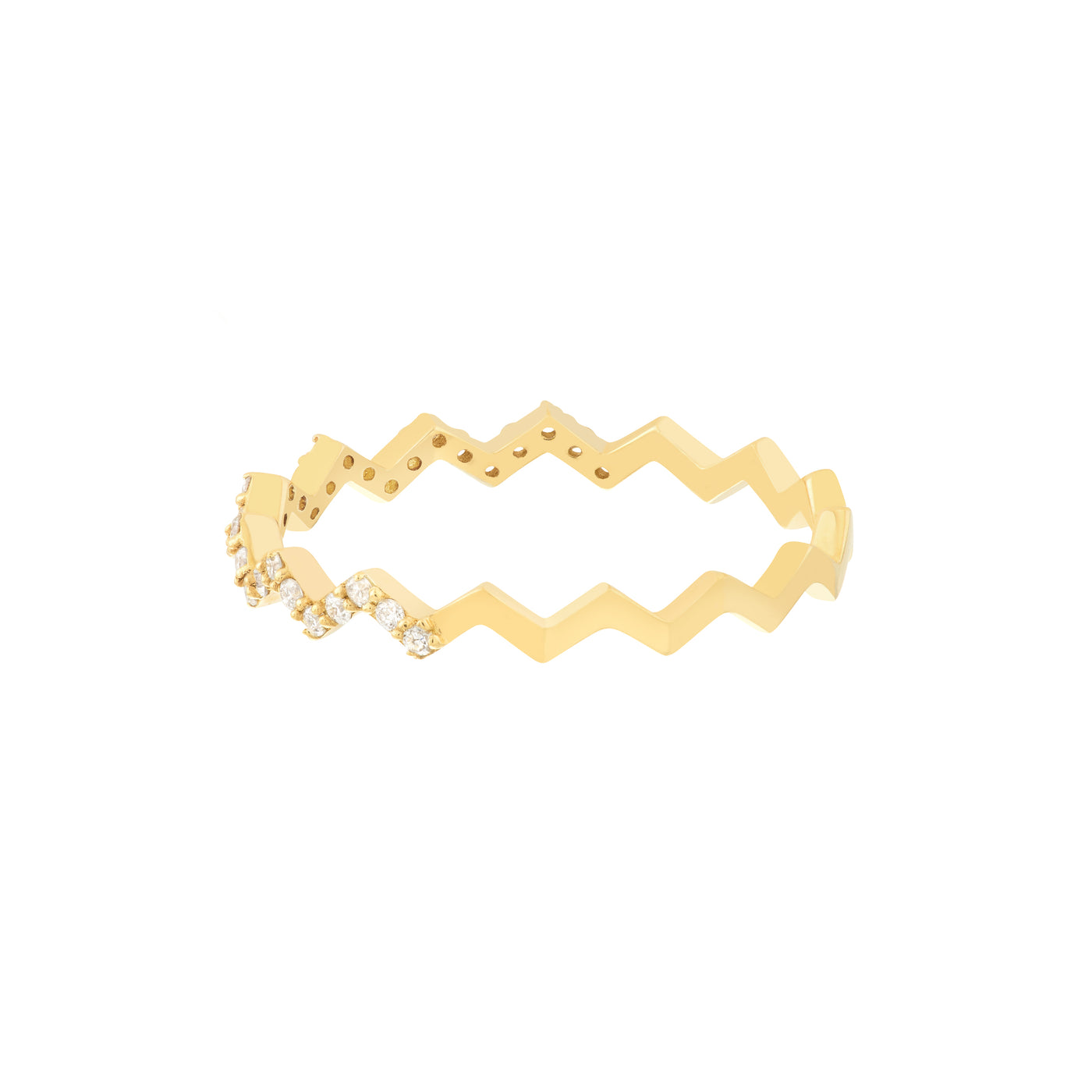 Diamond Polished Zig Zag Ring