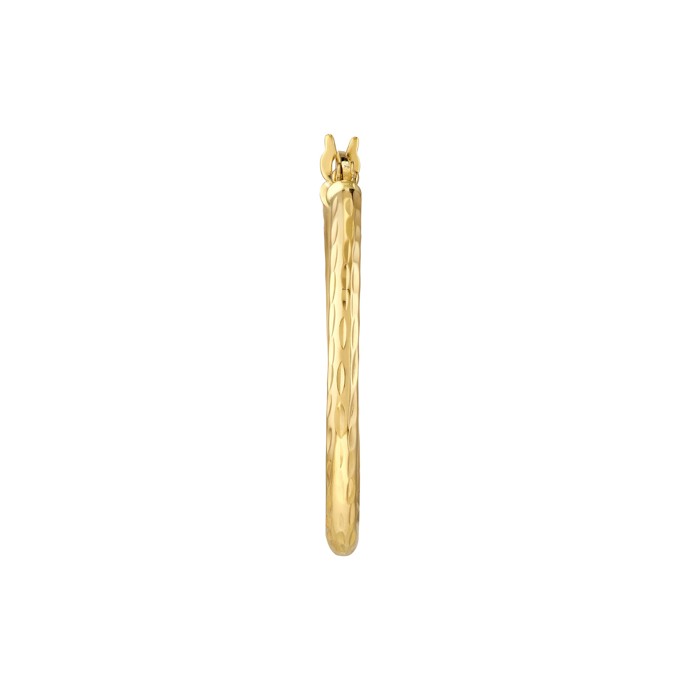 2mm x 20mm Diamond-Cut Hoop Earrings