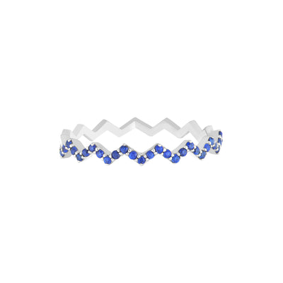 Sapphire Stones Zig Zag Ring