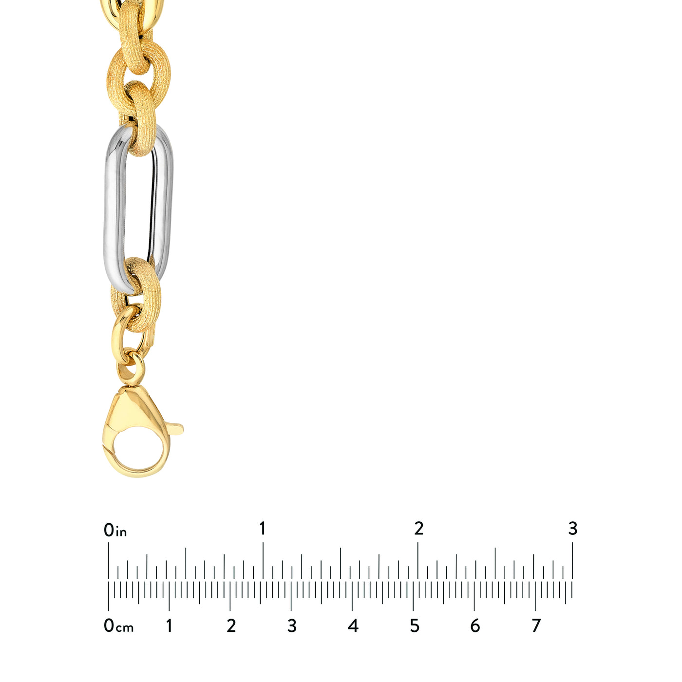 Two Tone (3+1) Paper Clip Brushed Polished Chain