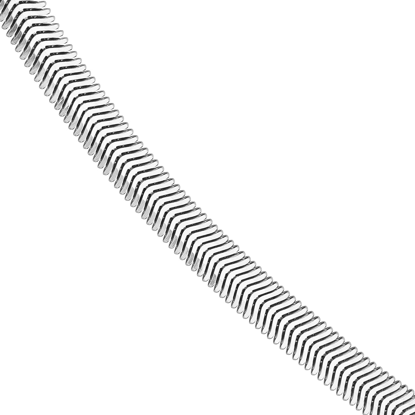 Sterling Silver 6.40mm D/C Flat Oval Snake Chain
