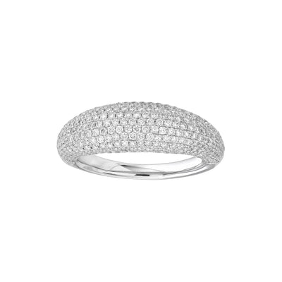 Diamond Pavé Dome Ring (White Gold)