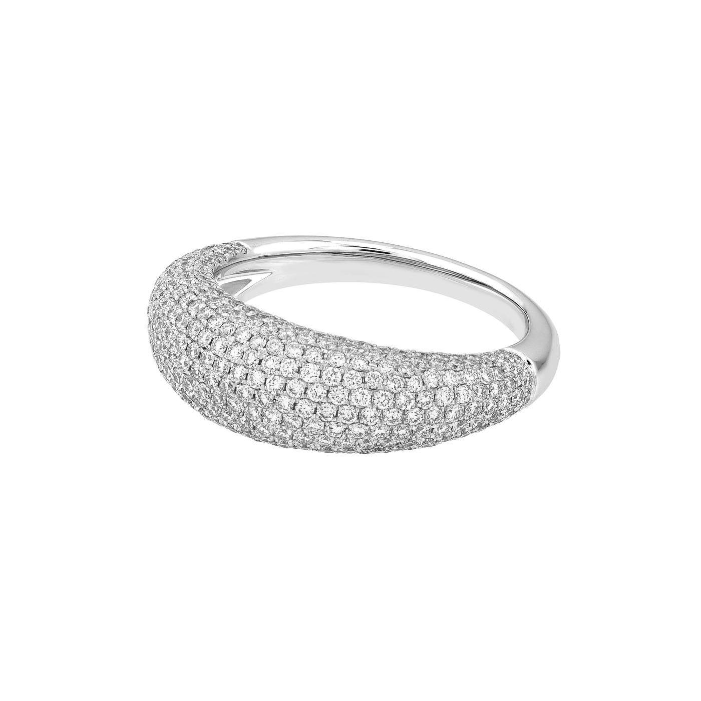 Diamond Pavé Dome Ring (White Gold)