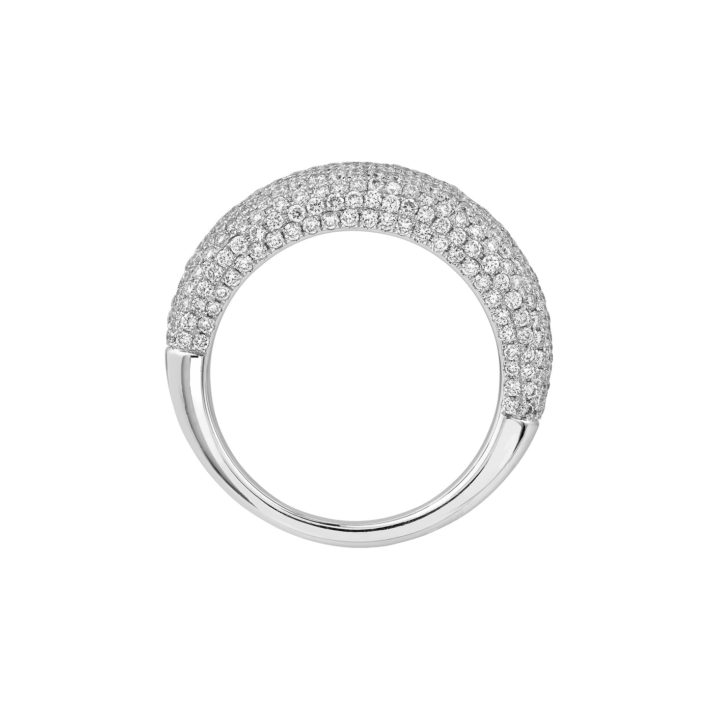Diamond Pavé Dome Ring (White Gold)