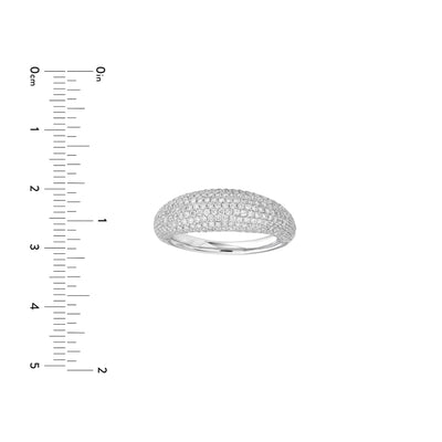 Diamond Pavé Dome Ring (White Gold)
