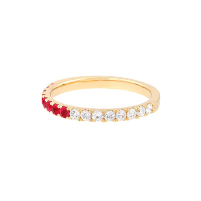 50/50 Ruby & Diamond Stackable Band