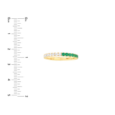50/50 Emerald & Diamond Stackable Band