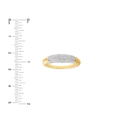 Diamond Pavé Ribbed Dome Ring