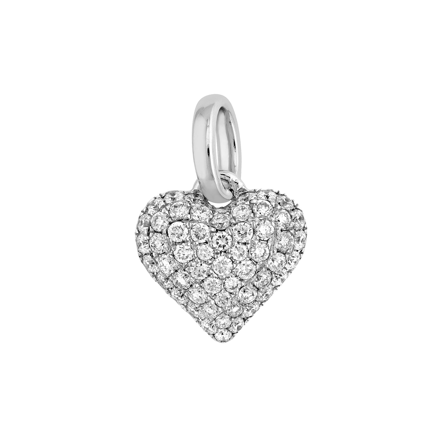 Pavé Diamond Heart Pendant (3/8tcw) in White Gold