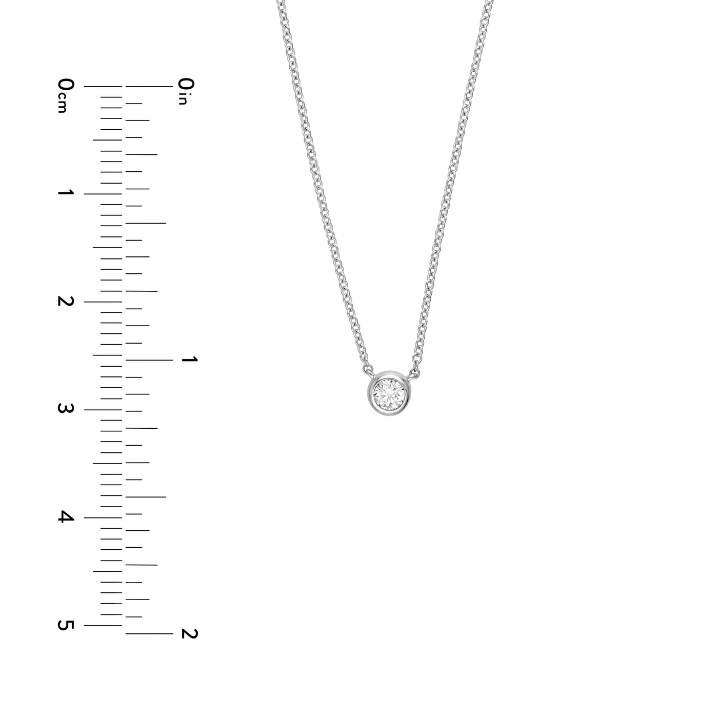 Bezel Set Round Diamond Necklace (1/10tcw)