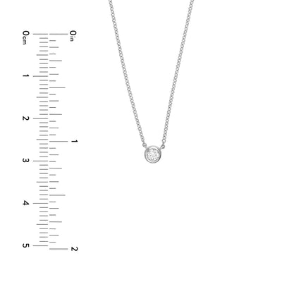 Bezel Set Round Diamond Necklace (1/10tcw)