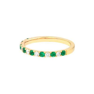 Emerald & Diamond Stackable Band