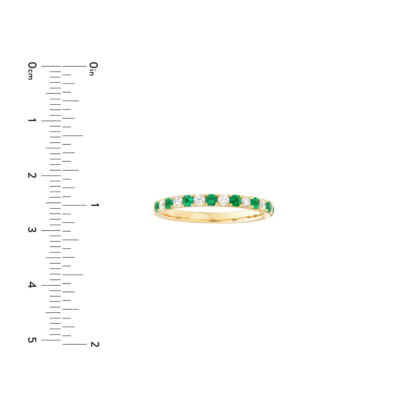 Emerald & Diamond Stackable Band