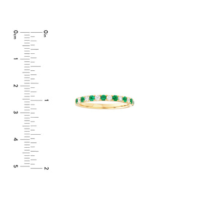 Emerald & Diamond Stackable Band