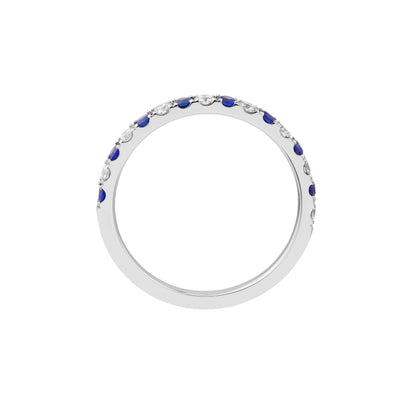 Sapphire & Diamond Stackable Band